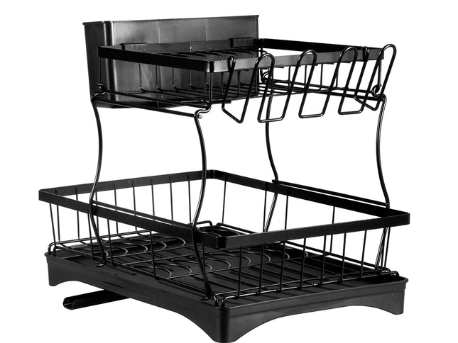TOQUE Detachable Dish Drying Rack Cutlery Black-1864184346462785537