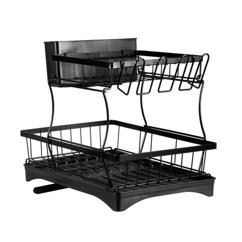TOQUE Detachable Dish Drying Rack Cutlery Black-1864184346462785537