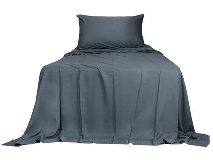 Dreamz 3pcs Sinigle Size 100% Bamboo Bed Sheet Set in Charcoal Colour Single-1942353309650259969