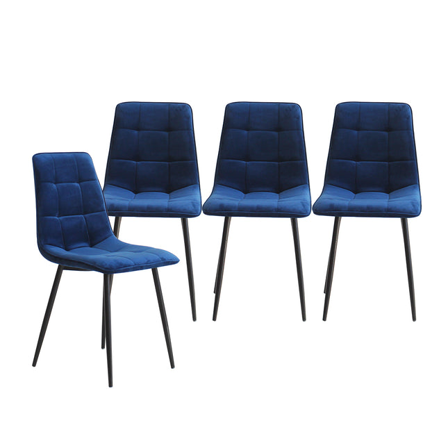 Levede 4x Dining Chairs Kitchen Velvet Blue-1975420493750210561