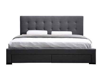 Levede Queen Bed Frame Fabric Tufted Dark Grey-1910113204571344897