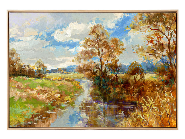 Yezi Large Framed Canvas Wall Art Landscape Painting Home Decor 80x120cm-2061251858638442497