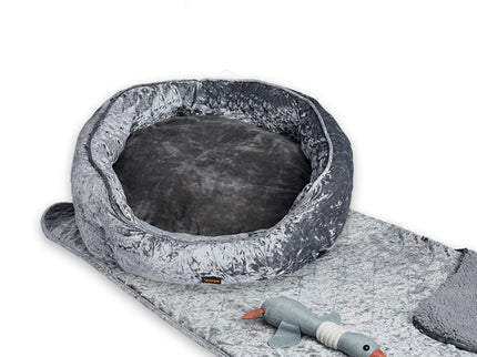 PaWz Pet Bed Set Dog Cat Quilted Blanket Large grey-1864184504860676097