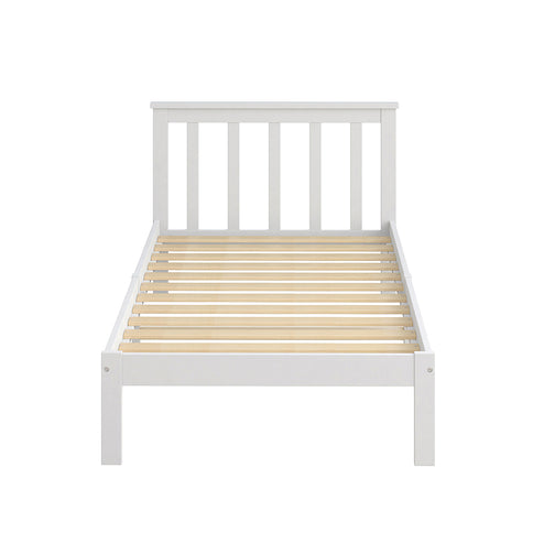 Levede Wooden Bed Frame King Single White-1864183190500020225