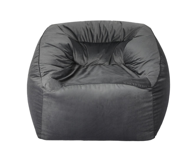 Marlow Bean Bag Chair Cover Soft Velvet Dark grey-1973194022197530625