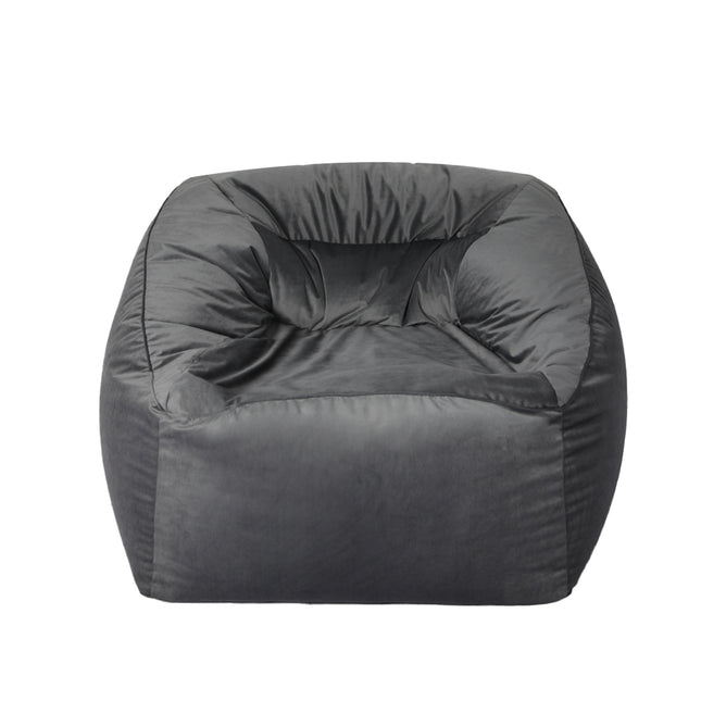 Marlow Bean Bag Chair Cover Soft Velvet Dark grey-1973194022197530625