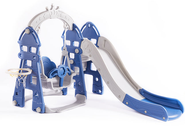 BoPeep Kids Slide Swing Basketball Ring Blue-1973193909152649217