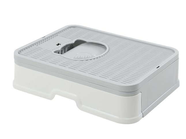 PaWz Foldable Cat Litter Box Tray Enclosed Grey-1864184536255041537