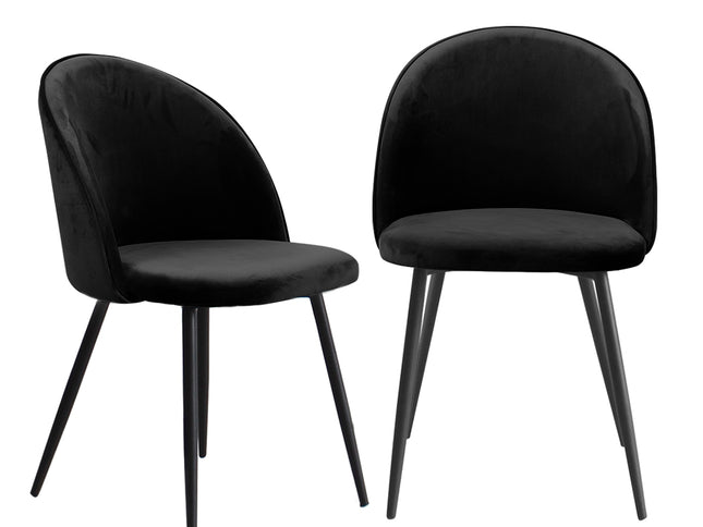 Levede 2x Dining Chairs Kitchen Cafe Black-1942353394001907713