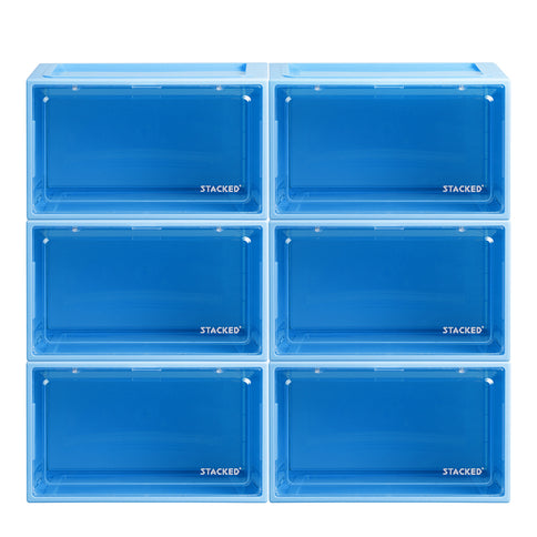 Stacked Sneaker Display Case Shoe Storage Blue-1864184616408190977
