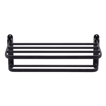 Levede Towel Rack Bathroom 2 Bars Rail Holder Wall Mounted Storage Shelf Black-2050059022438109185