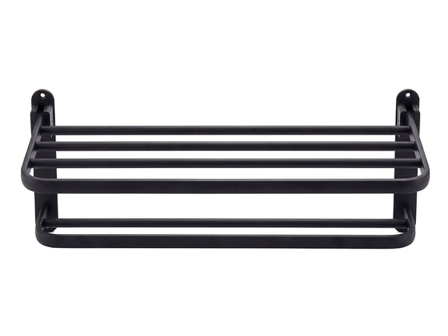 Levede Towel Rack Bathroom 2 Bars Rail Holder Wall Mounted Storage Shelf Black-2050059022438109185