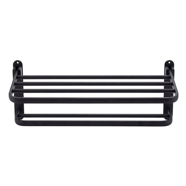 Levede Towel Rack Bathroom 2 Bars Rail Holder Wall Mounted Storage Shelf Black-2050059022438109185
