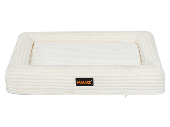 Pawz XL Size Orthopedic Dog Bed with Corduroy Removable Cover Waterproof Washable Beige-1975420347792625665