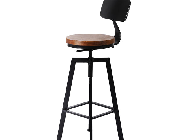 Levede 4x Bar Stool Kitchen Wooden Metal-1975420482803077121