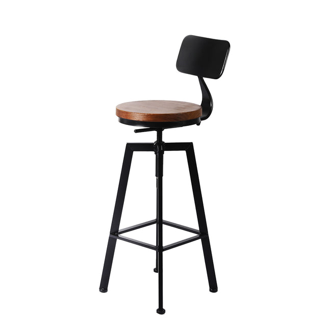 Levede 4x Bar Stool Kitchen Wooden Metal-1975420482803077121