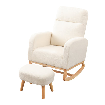 Levede Rocking Chair Ottoman Footrest With Side Pocket-1973193518386122753