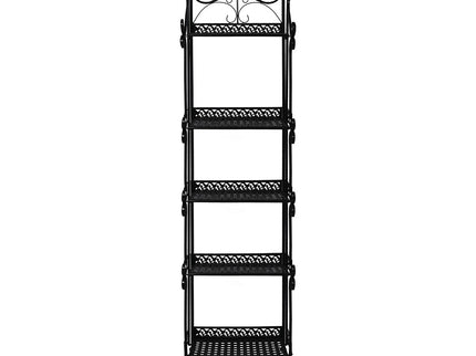 Levede Plant Stand 5 Tiers Outdoor Indoor Black-1864184722444390401
