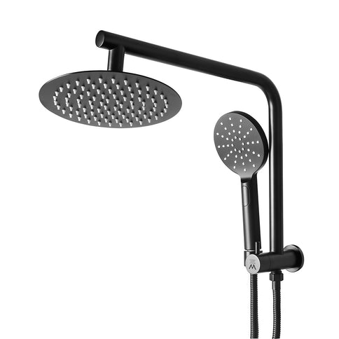 Shower Head High Pressure Set Rain Round Black-1910113243339296769