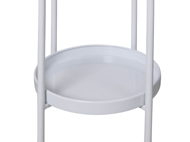Levede 2 Tiers Plant Stand Metal Flower White Medium-1864184717172150273