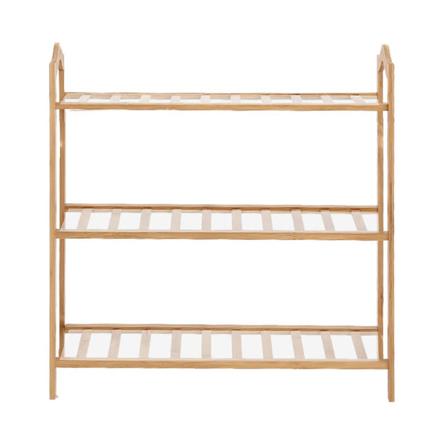 2x Levede 3 Tier Bamboo Shoe Rack Shoes-1919892878260310017