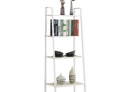 Bookshelf 4 Tier Ladder Shelf Unit Bookcase White-1864184251654737921