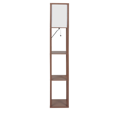 EMITTO LED Floor Lamp with Storage Shelf Brown-1973193956355346433
