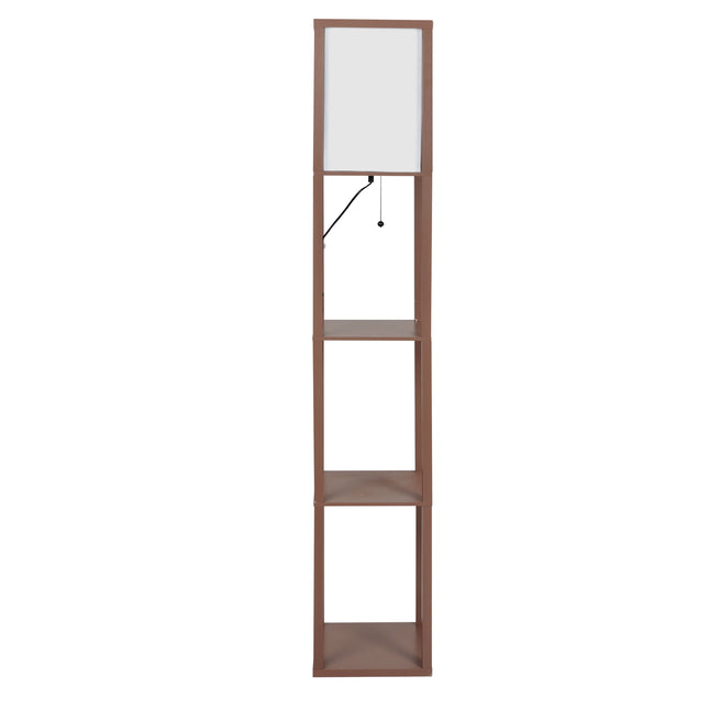 EMITTO LED Floor Lamp with Storage Shelf Brown-1973193956355346433