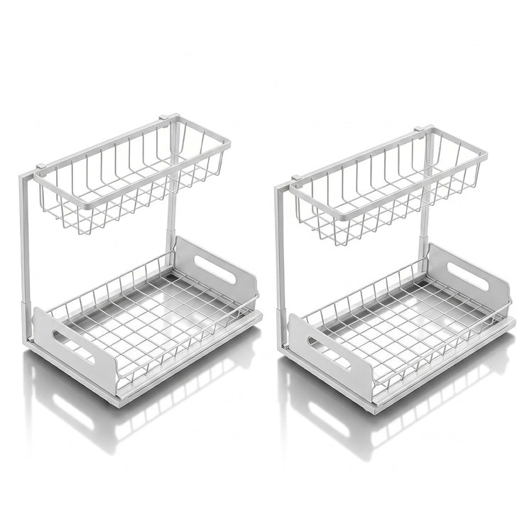 Toque 2x Under Sink Storage Rack Kitchen Cabinet Organiser 2-Tier Shelving Home-2050059015005802497