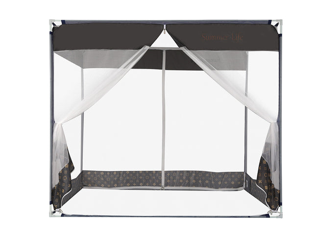 Dreamz Mosquito Bed Nets Foldable Canopy Square Grey-1864184403626954753
