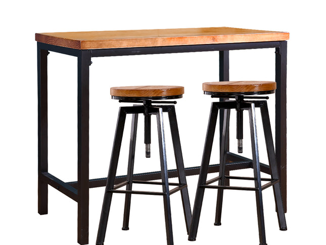 Levede 3pcs Bar Table Barstools Industrial-1975420483658715137