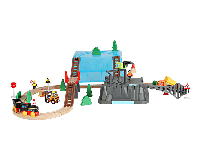 Bopeep Toy Train Set Track DIY Wooden-1910113163664297985