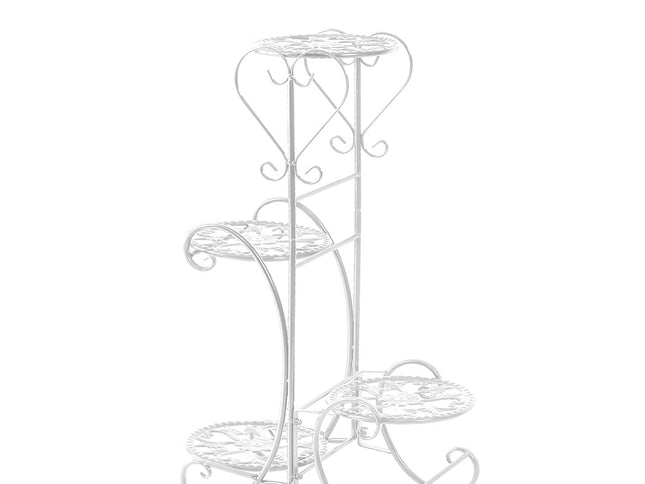 Levede Plant Stand Outdoor Indoor Metal White-1894516826382143489