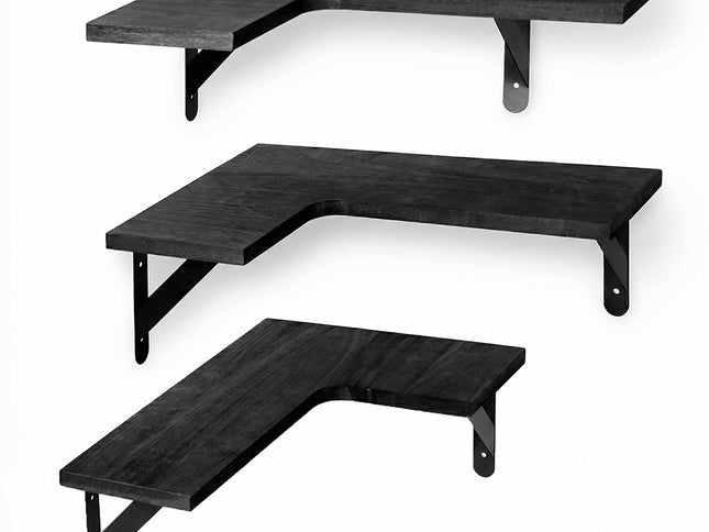 Levede Corner Floating Shelves 3Pcs L-Shaped Wall-Mounted Living Room Storage-2061251868692189185