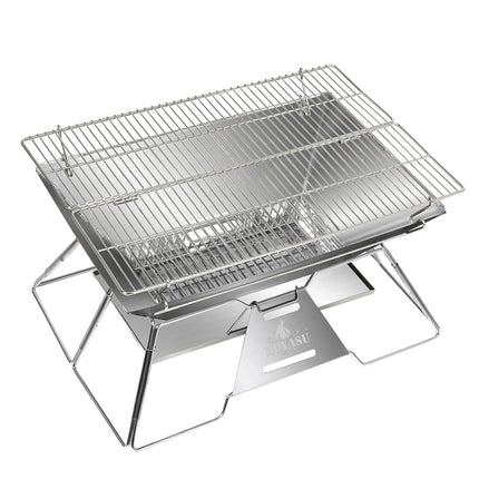 Levede Portable Folding BBQ Charcoal Grill Silver-1973193516473520129