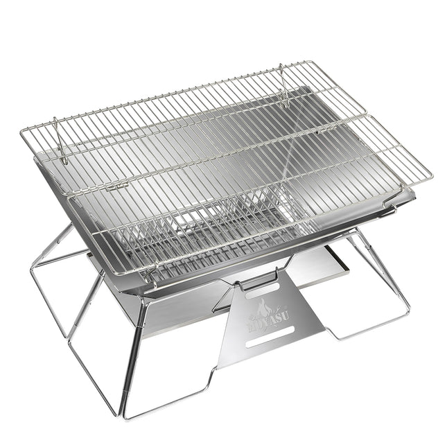 Levede Portable Folding BBQ Charcoal Grill Silver-1973193516473520129