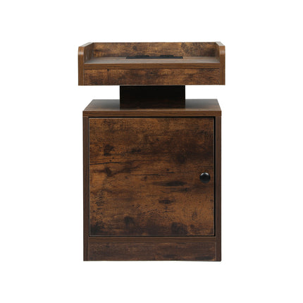 Levede Bedside Table USB Charger Outlet RGB Oak-1975420388338962433