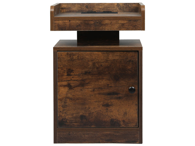 Levede Bedside Table USB Charger Outlet RGB Oak-1975420388338962433