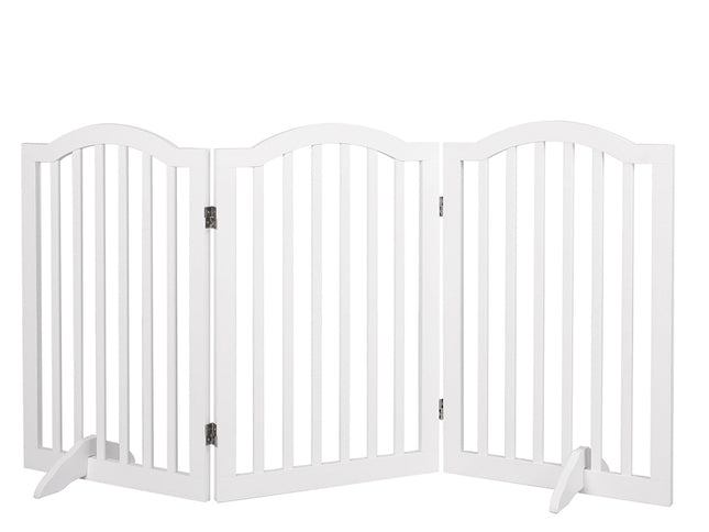 PaWz Wooden Pet Gate Dog Fence Safety White-1975420391706988545