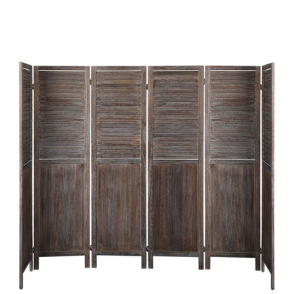 Levede 6 Panel Partition Room Divider Brown-1973193788067287041