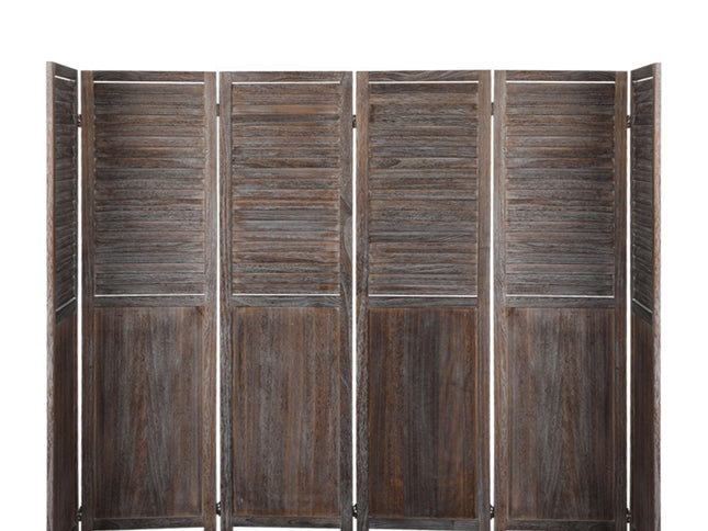 Levede 6 Panel Partition Room Divider Brown-1973193788067287041