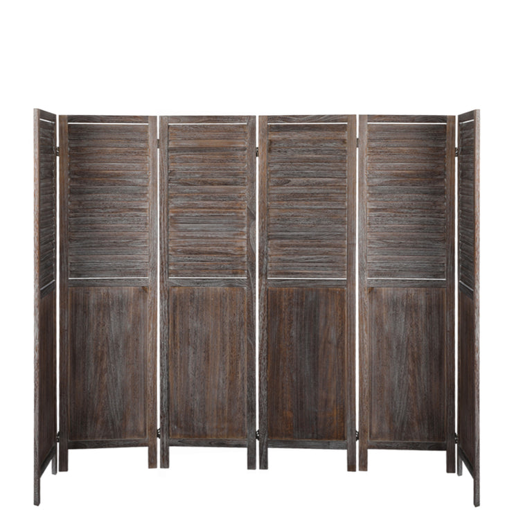 Levede 6 Panel Partition Room Divider Brown-1973193788067287041