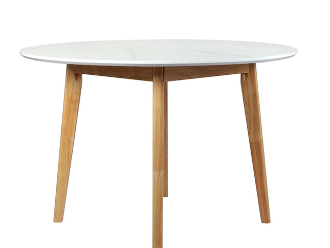 Levede Dining Table Round Rubberwood Base 120cm White 120 CM-1973194087205048321
