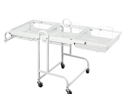 Levede 3 Tier Kitchen Trolley Cart Swivel White Colour-1864184350837444609