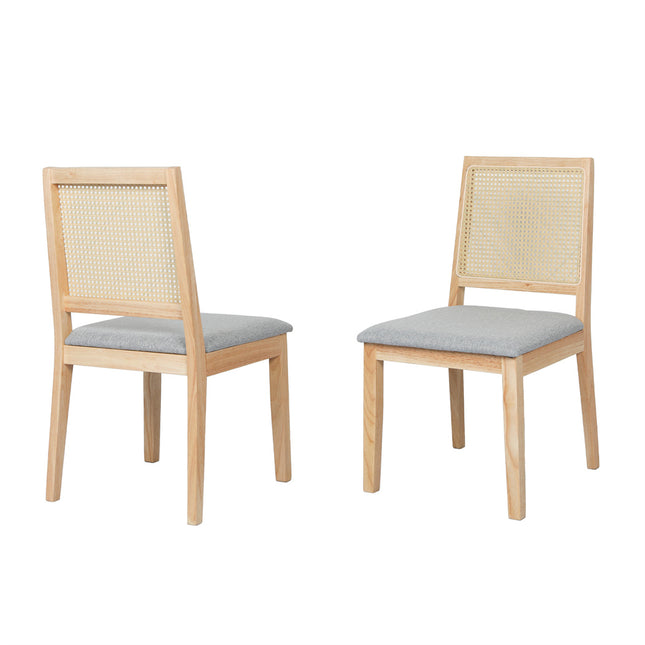 Levede 2x Rattan Dining Chair Solid Wood Lounge-1975420338695180289