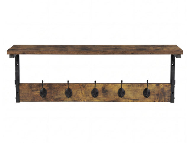 Levede Coat Rack Shelf Wall Mounted 7 Hooks Wall Floating Hat Rack Living Room-2050059009976832001