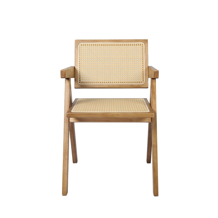 Levede 2x Dining Chair Solid Wood Rattan Natural-1973194082629062657