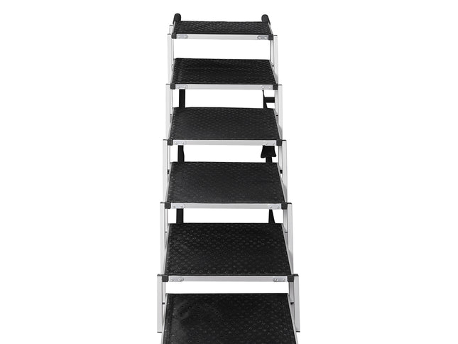 PaWz 6 Steps Dog Ramp Adjustable Height Black-1973193664230461441