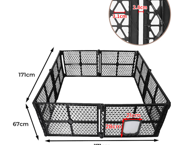 PaWz Pet Playpen Folding Dog Plastic L Large-1973193651718852610