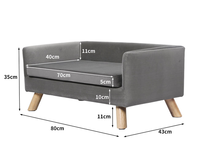 PaWz Pet Sofa Bed Dog Warm Soft Lounge Grey-1975420459071705090